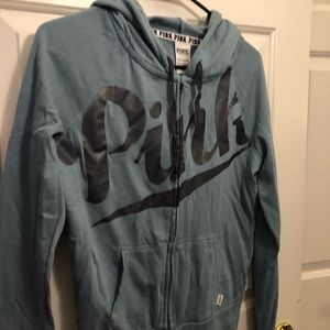 Blue PINK zip up hoodie